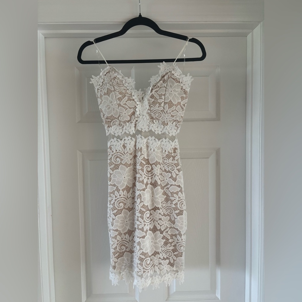 NWT Windsor white nude lace dress